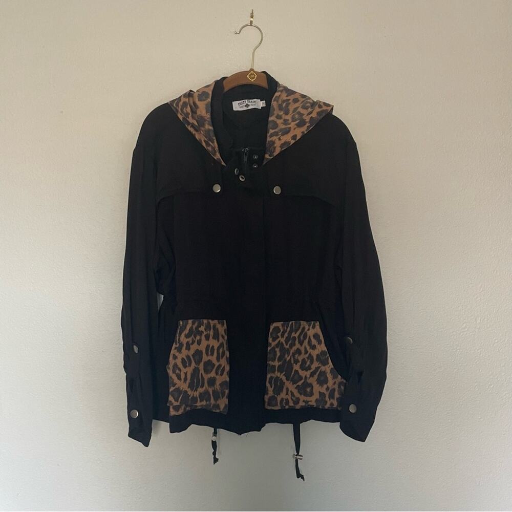 Leopard Print Black Lightweight Jacket - image 2